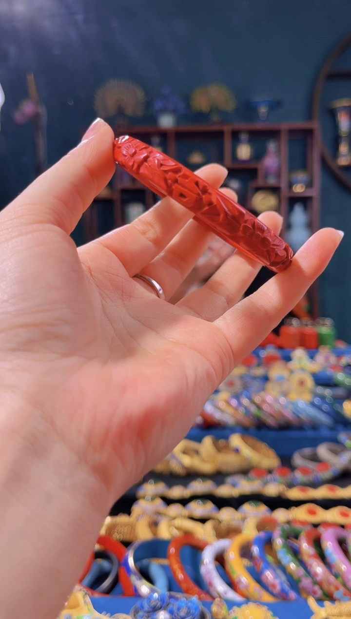 【闪购商品】非遗首饰 雕漆吉祥手镯（61圈）