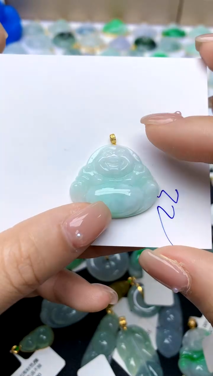 【闪购商品】翡翠颈饰18K金镶嵌32天然A货翡翠