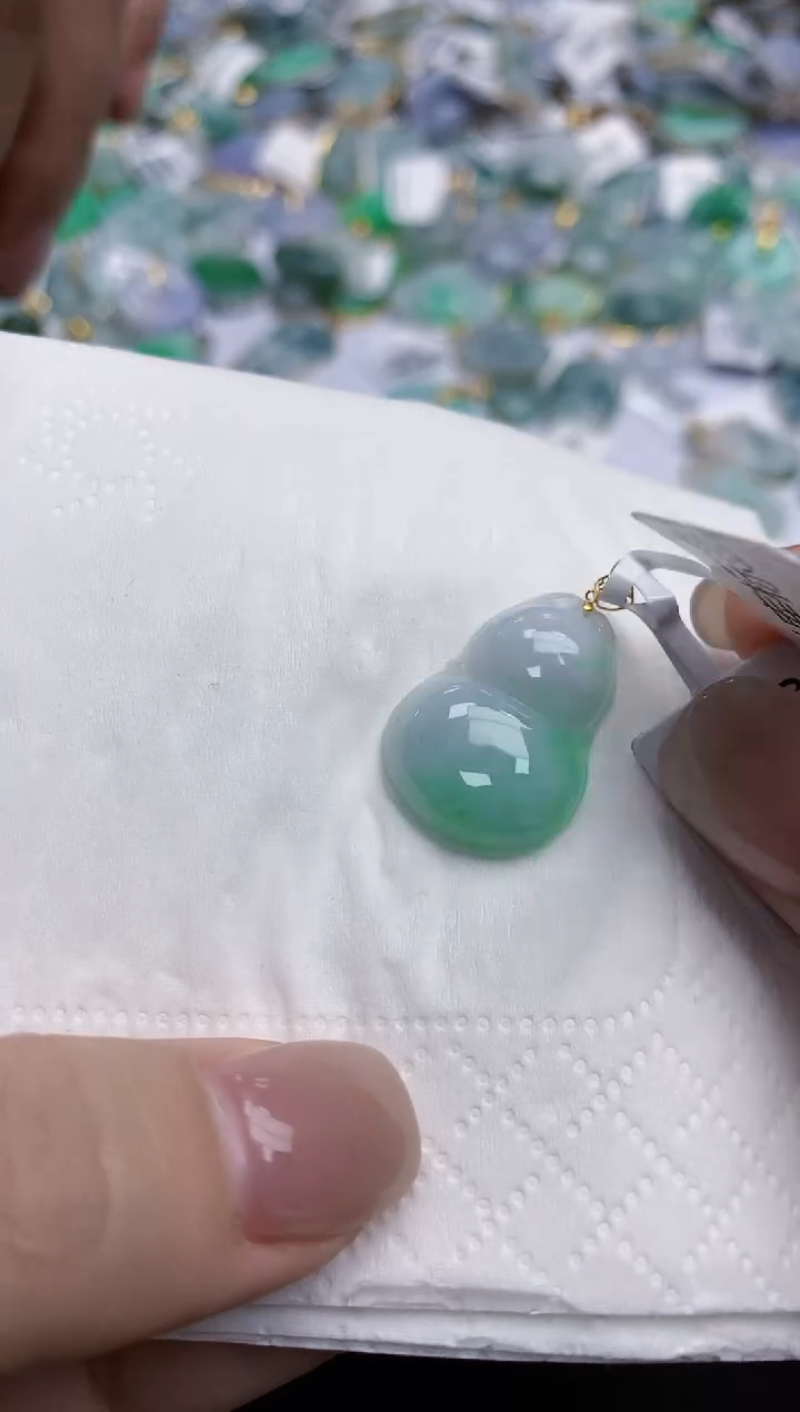 【闪购商品】翡翠颈饰18K金镶嵌天然缅甸翡翠A货