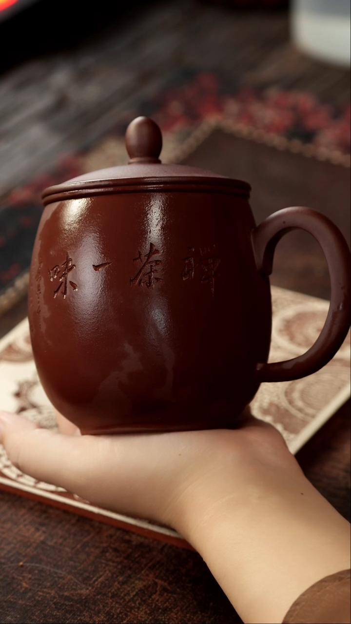 茶杯紫砂福利紫砂禅茶一味三件套盖杯