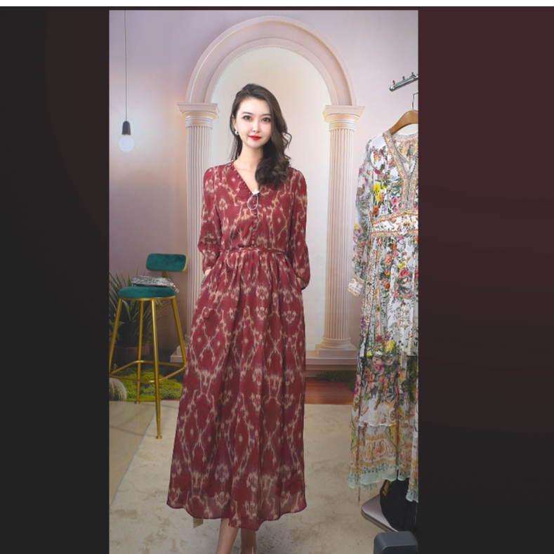 新【2025-禾枫】重磅100桑蚕丝连衣裙YY59217