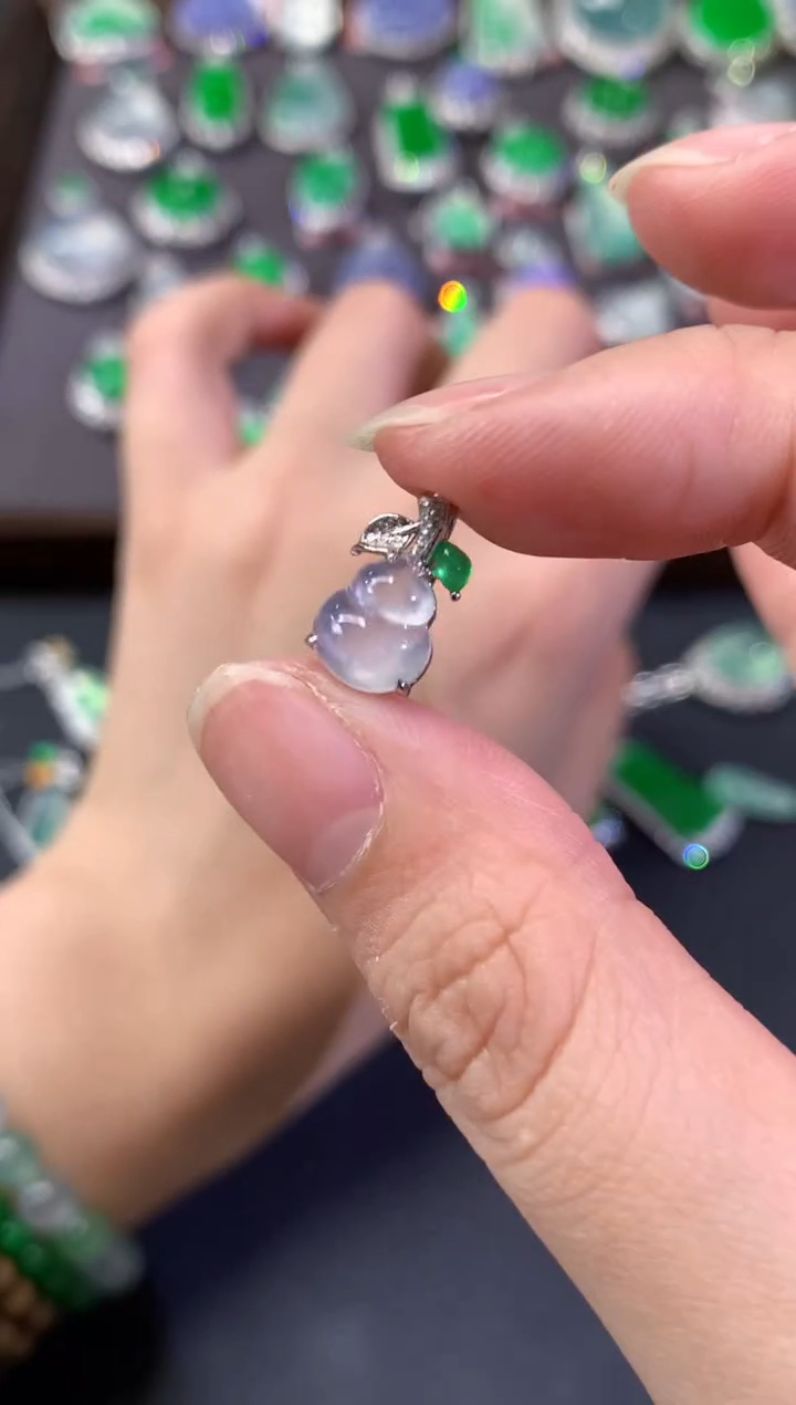 吊坠(不含链)18K金镶嵌翡翠A378|4500