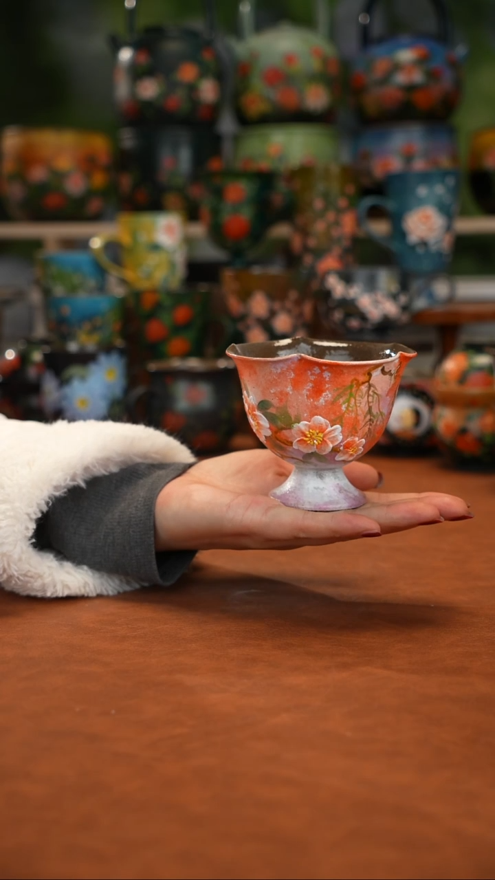 紫砂油画手绘釉下彩