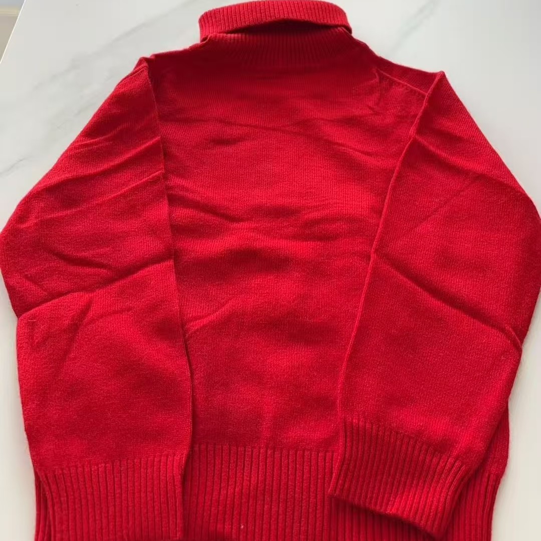 霞霞家！女童极简风常规款高领常规针织绒衫