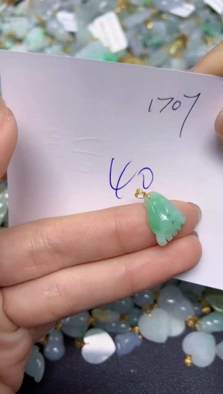 【闪购商品】翡翠颈饰18K金镶嵌 天然翡翠A货