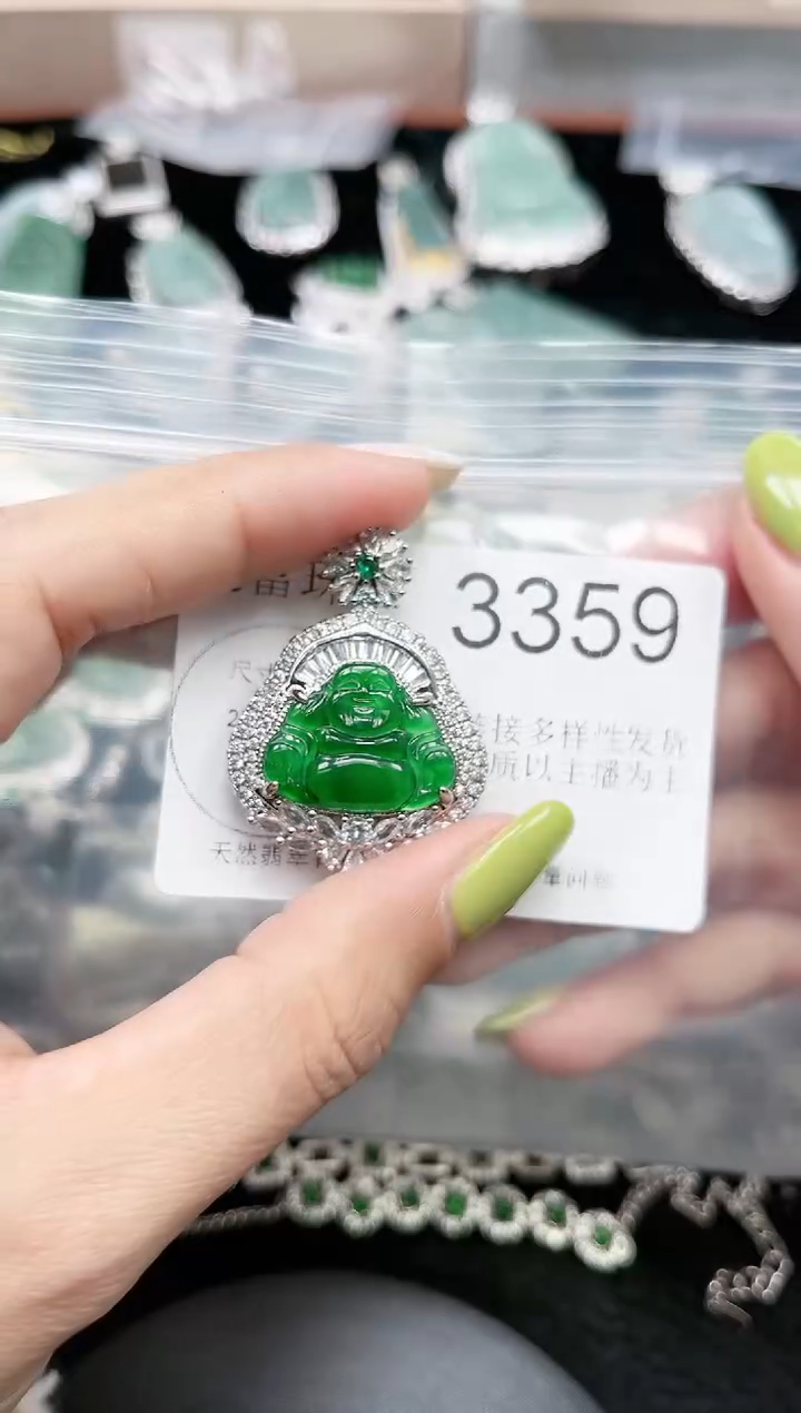【闪购商品】翡翠颈饰未镶嵌赠皮绳3359