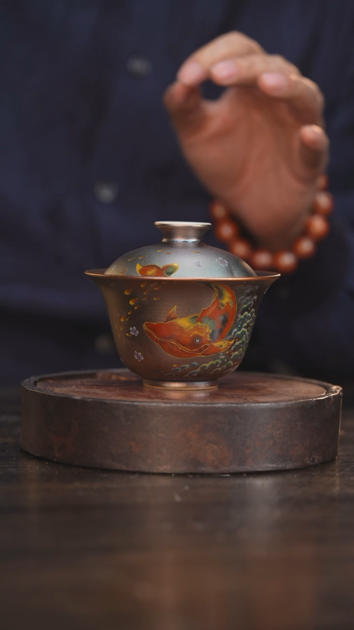 【闪购商品】杯80柴房陶瓷丨窑宝绘画鲲盖碗