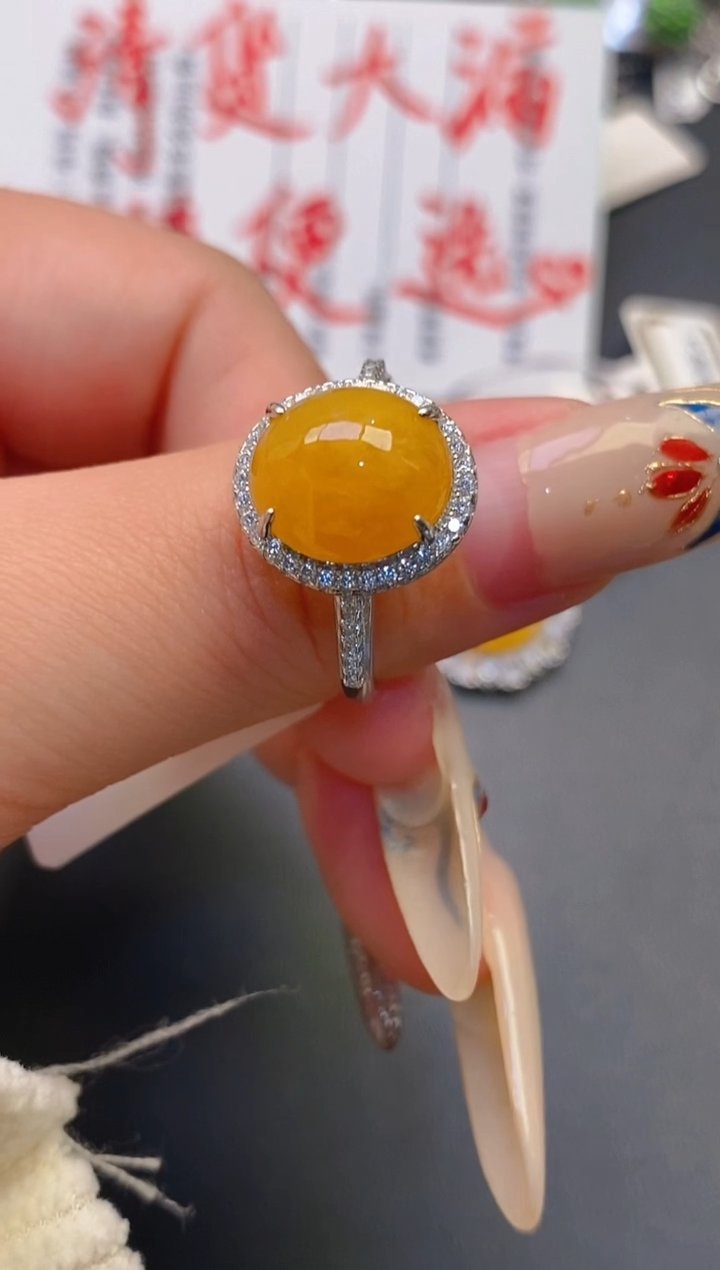 【闪购商品】翡翠耳饰银S925镶嵌天然A货翡翠1