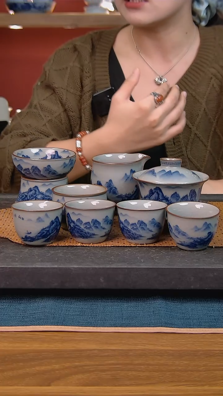 简装家用款8件套 老陶泥开片纹陶瓷茶具