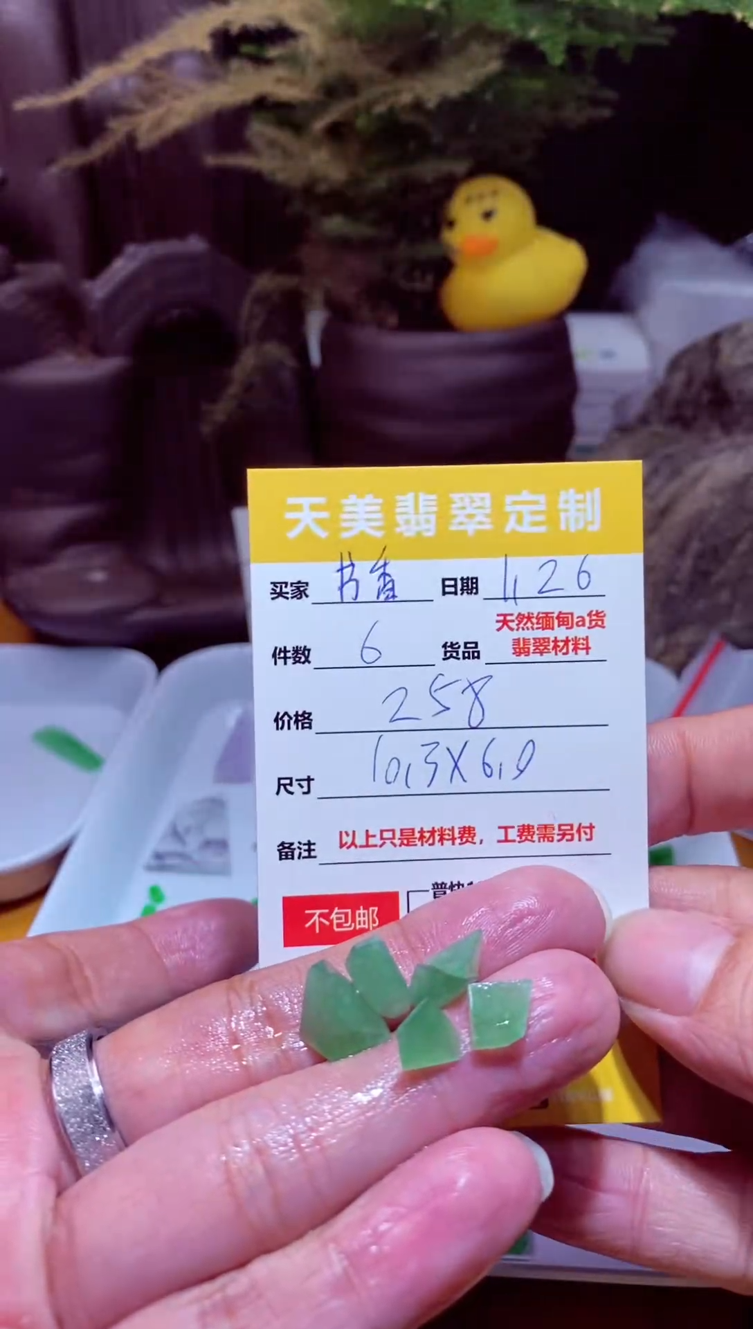 【闪购商品】定制翡翠未镶嵌材料六个258