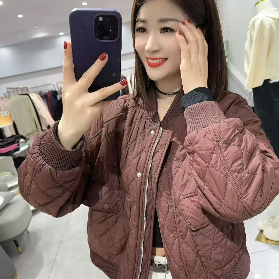 25500轻薄棉衣棉服女冬新款小个子短款休闲夹棉棒球服外套