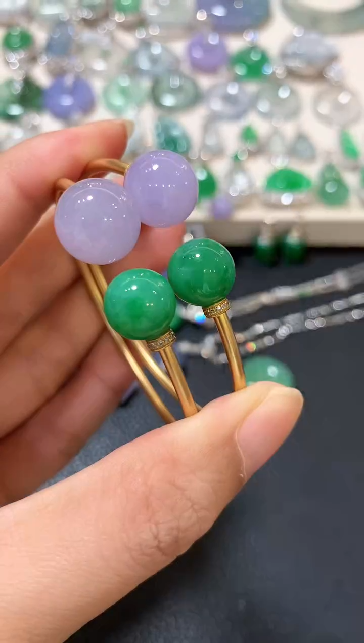 18K金镶嵌手镯翡翠z88多样性一件发货