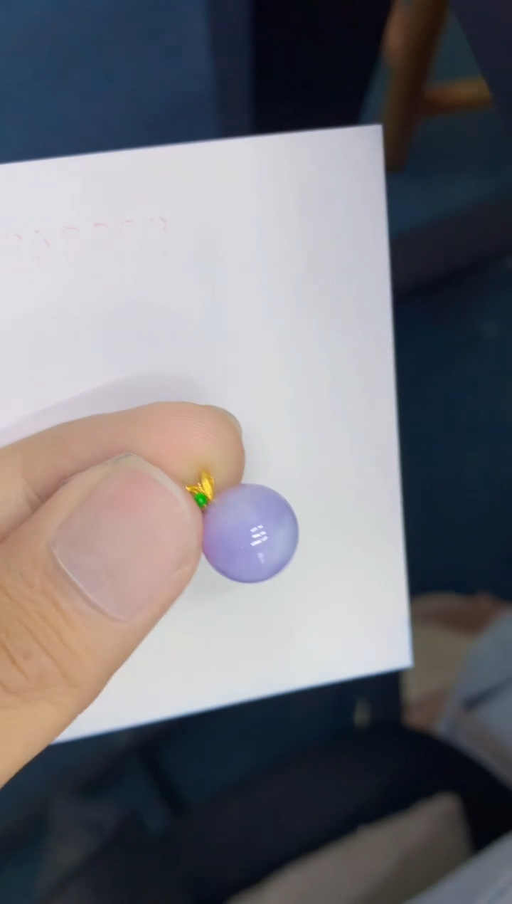 翡翠18K金镶嵌吊坠(不含链)1