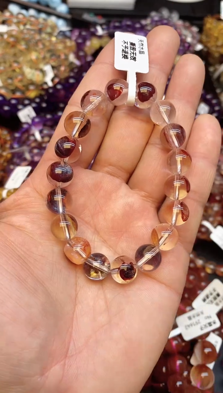 【闪购商品】水晶手链未镶嵌b05 红胶花11mm