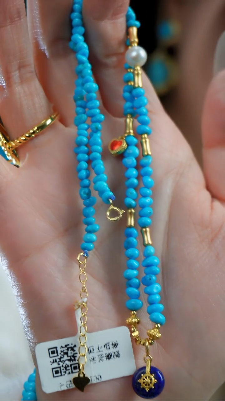 【闪购商品】绿松石项链银S925镶嵌发货一件