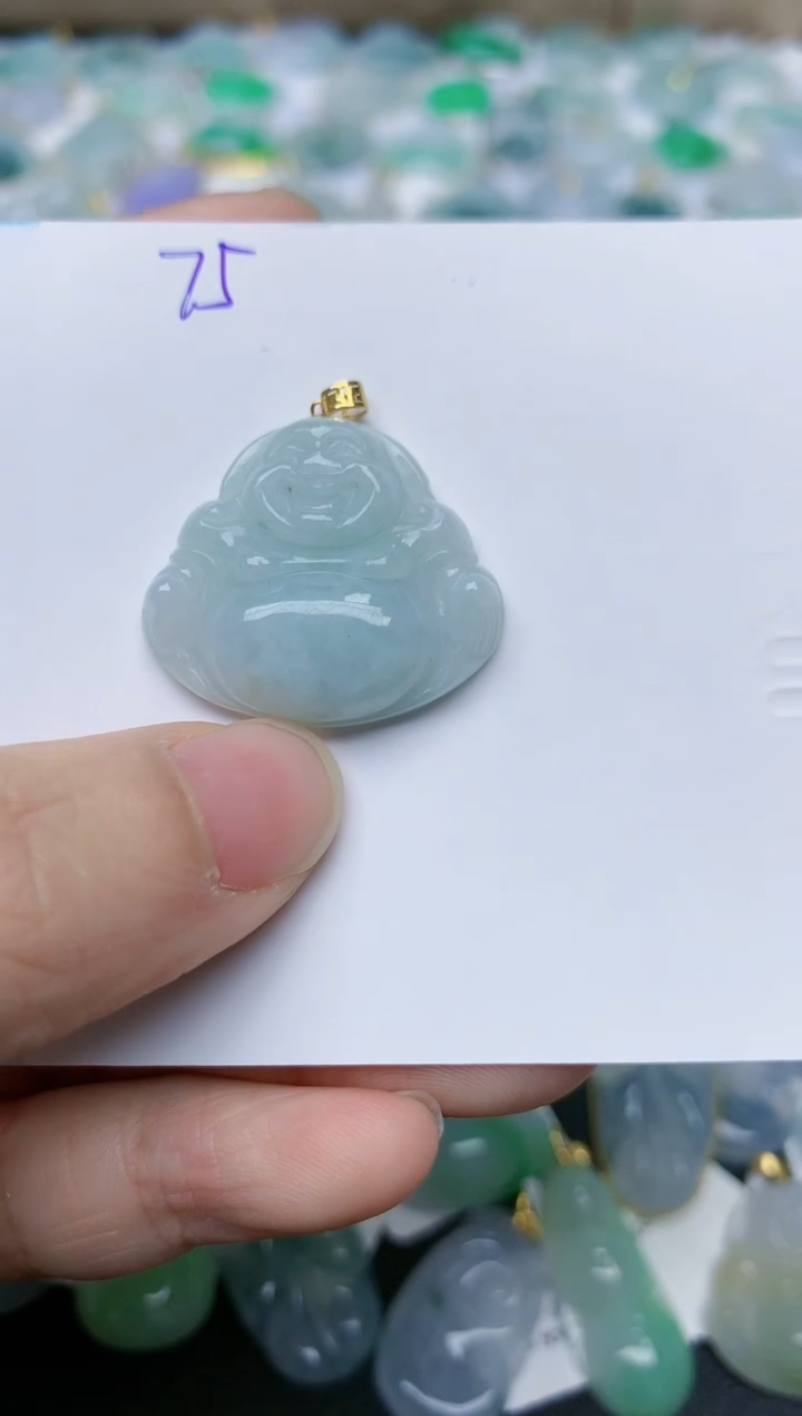 【闪购商品】翡翠颈饰18K金镶嵌天然翡翠A货    75