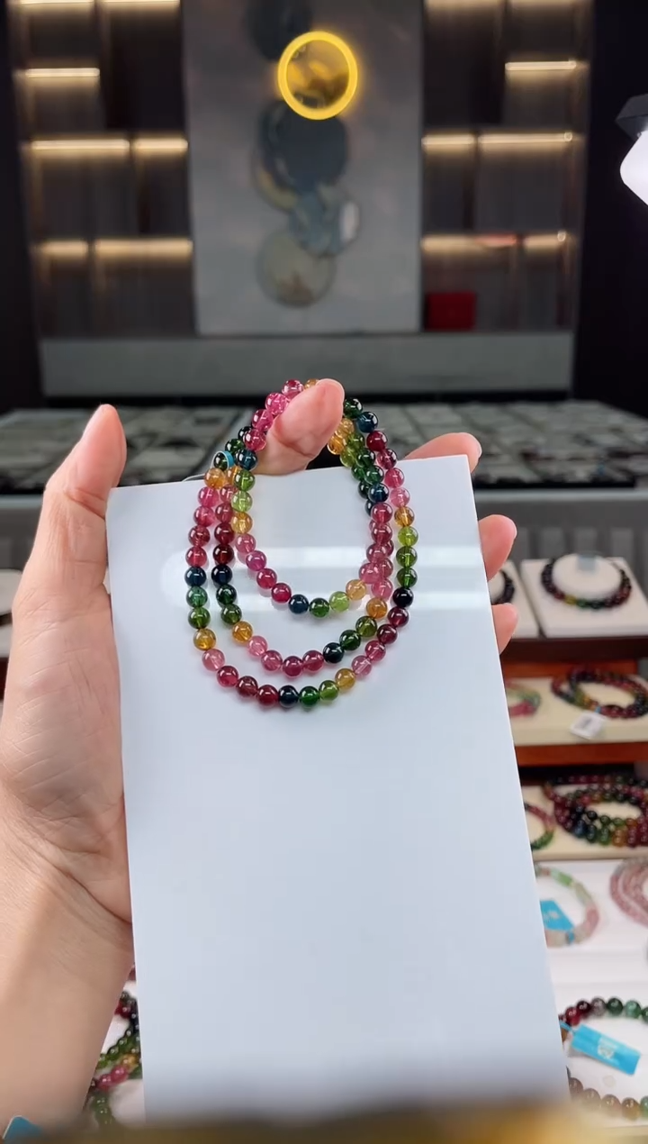 【闪购商品】碧玺三圈手串未镶嵌（多样性发一条）Q
