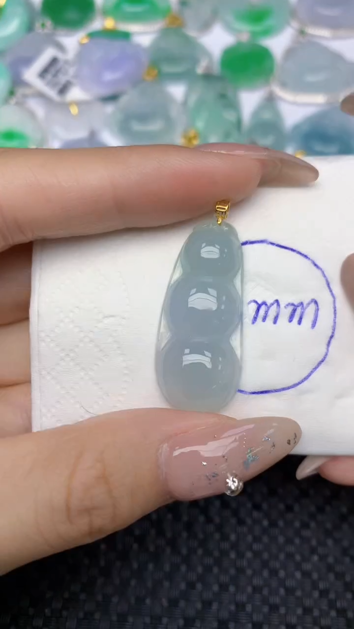 颈饰18K金镶嵌翡翠天然缅甸翡翠a货百元以上9元证书费自理