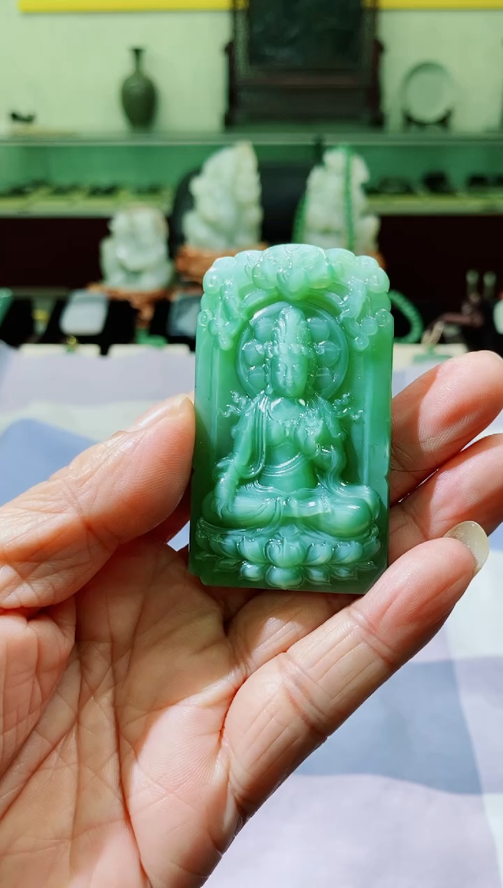 【闪购商品】和田玉（碧玉）挂件未镶嵌和田玉碧玉观音挂件