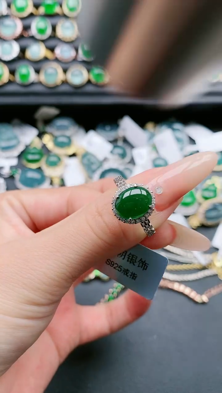 【闪购商品】翡翠戒指银S925镶嵌11111111