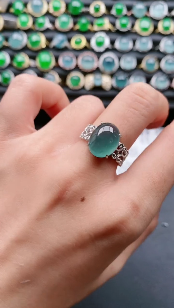【闪购商品】翡翠戒指银S925镶嵌111111