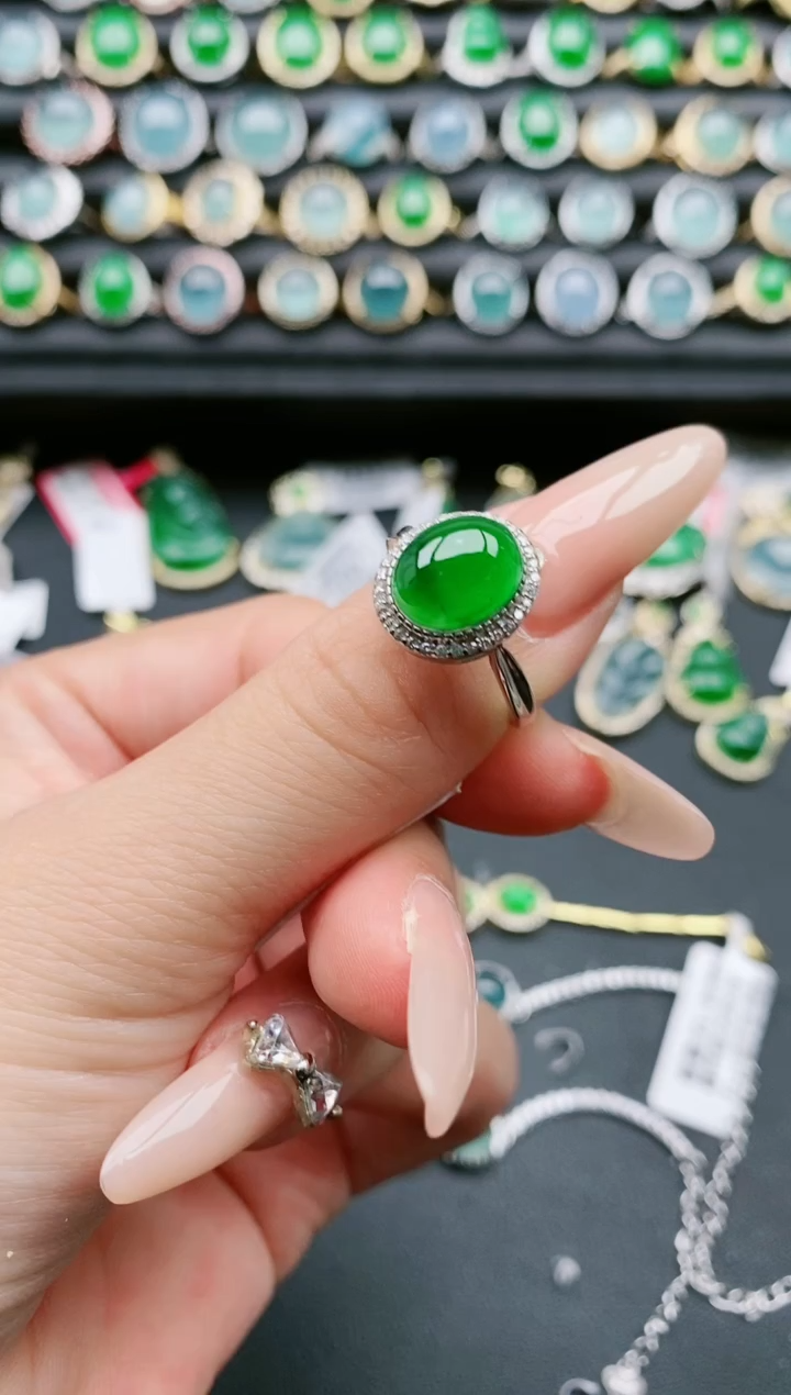 【闪购商品】翡翠戒指银S925镶嵌11111