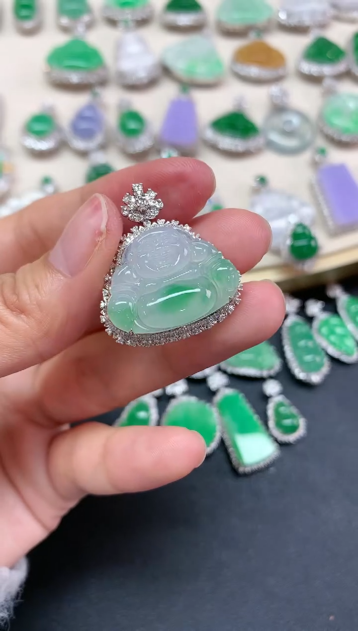 【闪购商品】翡翠吊坠(不含链)18K金镶嵌W12|15000