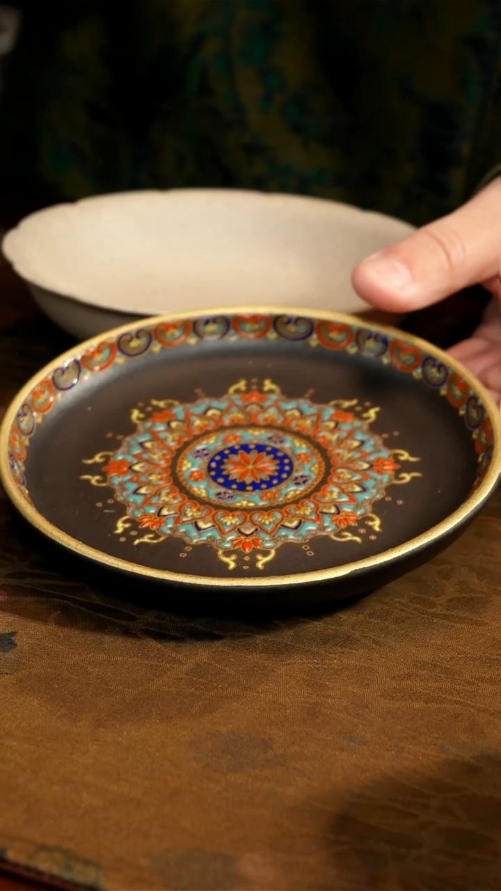 茶壶紫砂捂灰珐琅小壶承