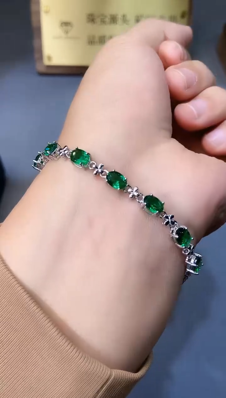 【闪购商品】透辉石手链银S925镶嵌354