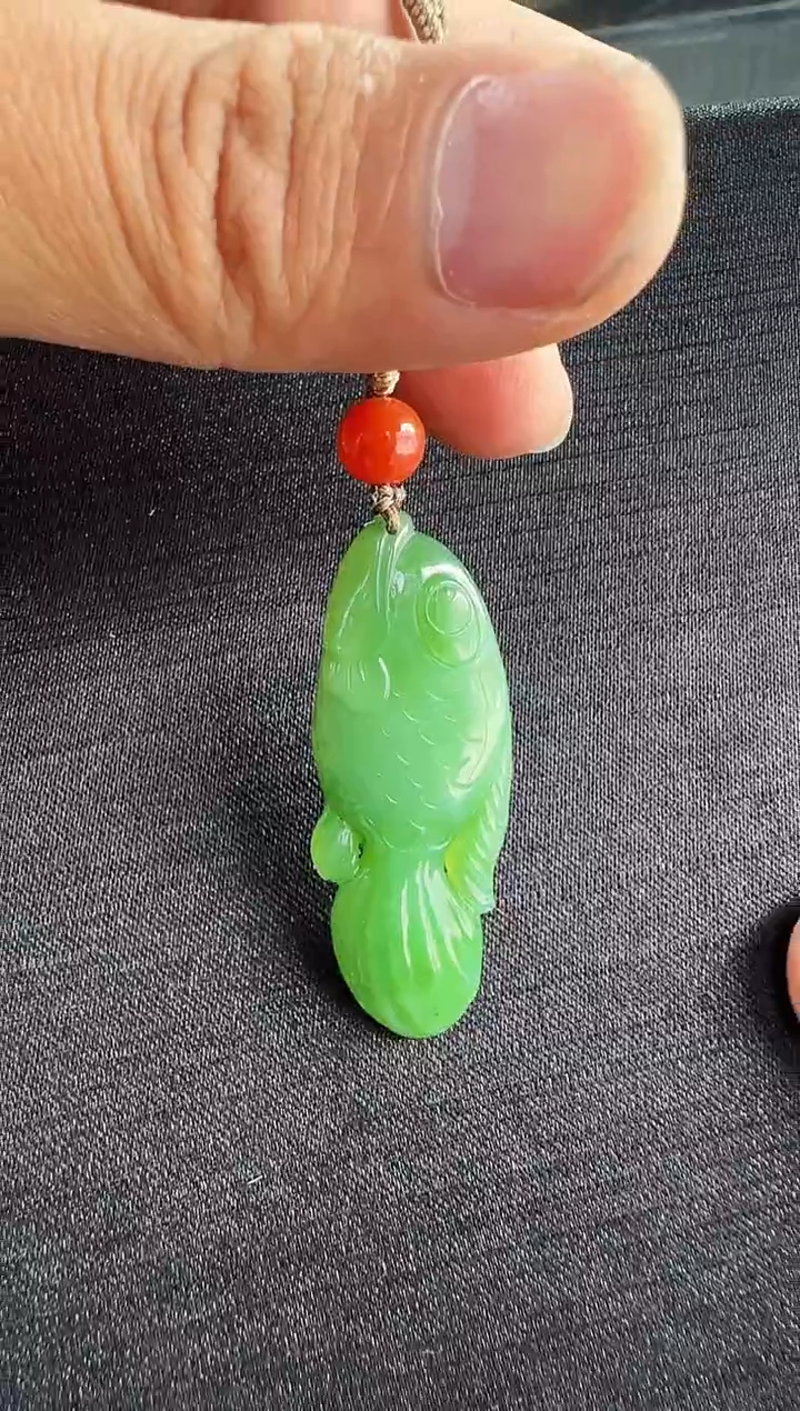 【闪购商品】和田玉吊坠未镶嵌俄七冰底猫眼鱼吊坠