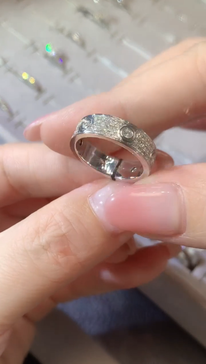 【闪购商品】钻石戒指/指环18K金镶嵌F75   13圈