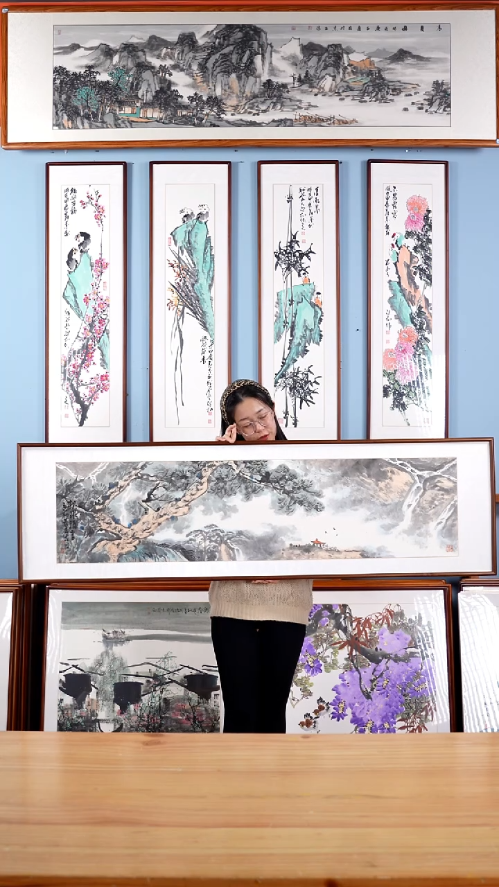 【闪购商品】国画隗寿群《松泉清音》手绘含框162*47