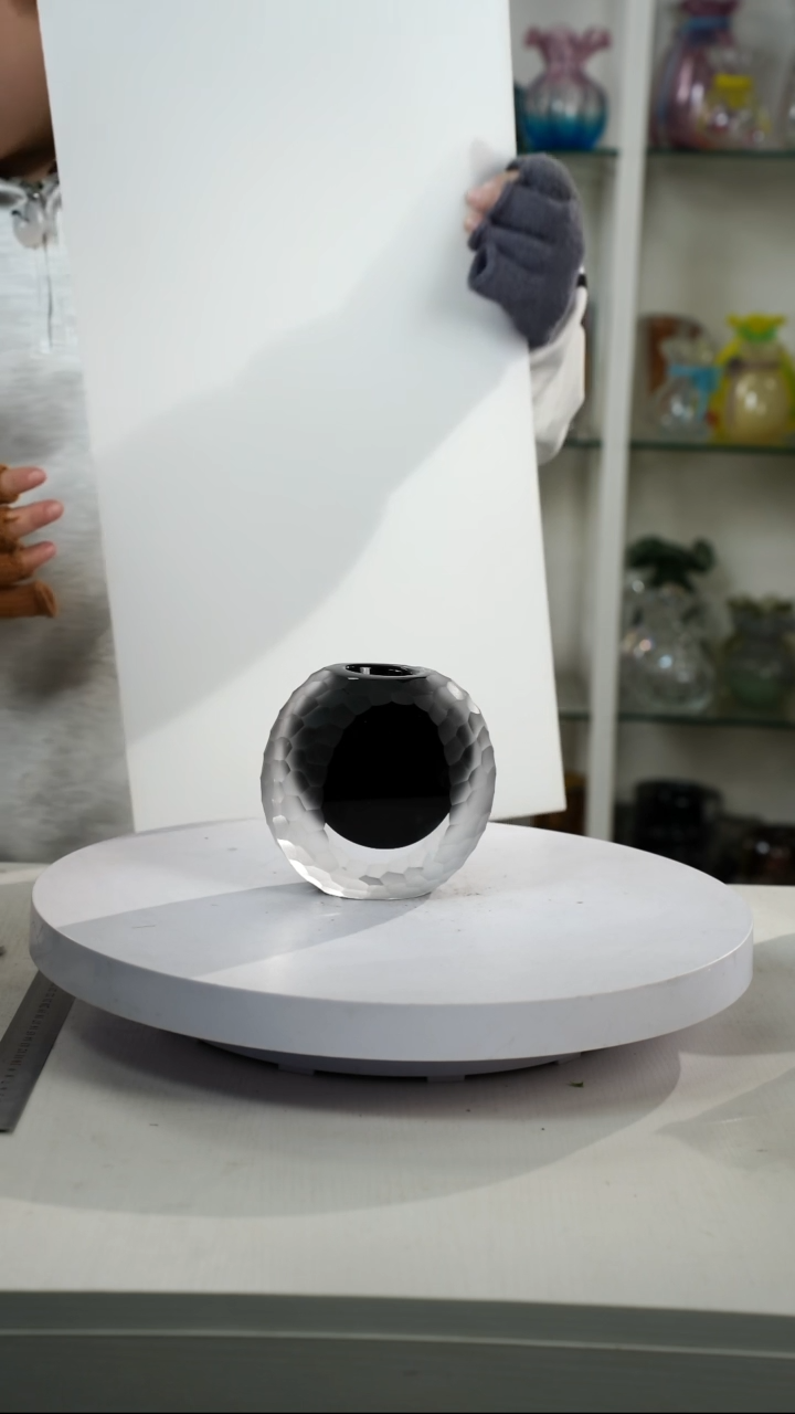 【闪购商品】无铅玻璃【弘扬】高14轻奢琉璃花正常手工痕迹