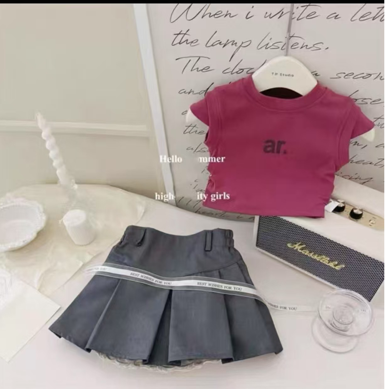 【线下品牌童装】女童夏季韩版棉质套装 251714