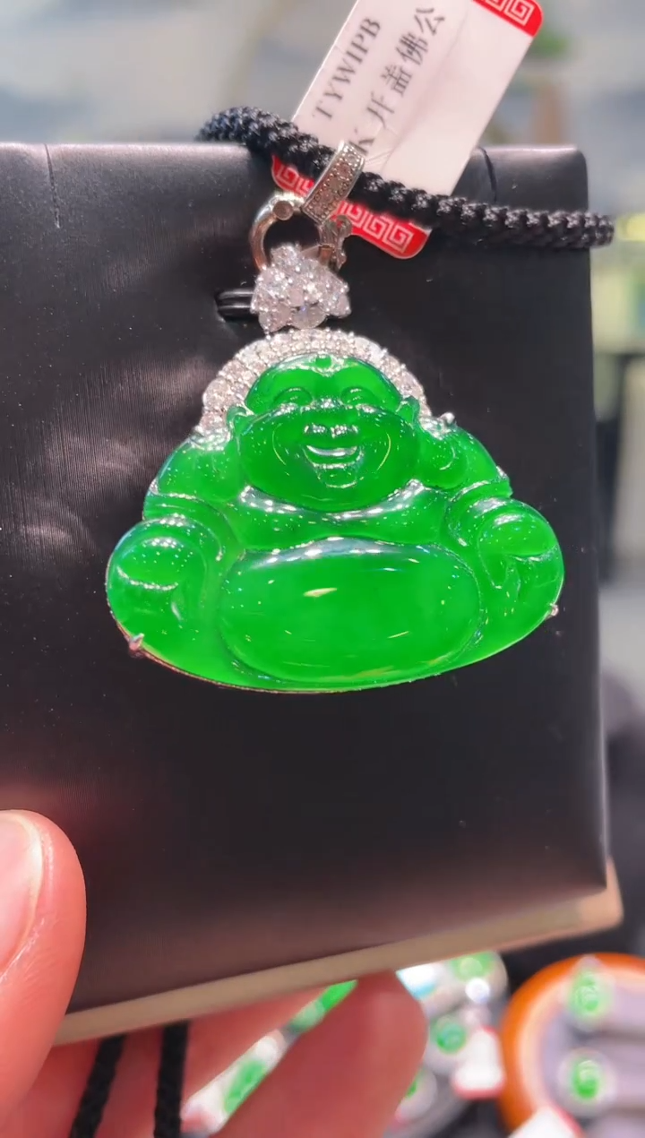 【闪购商品】翡翠颈饰18K金镶嵌A74天然A货翡翠