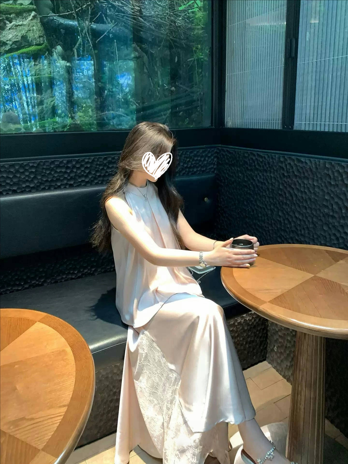 法式复古气质无袖背心上衣+半身裙套装女