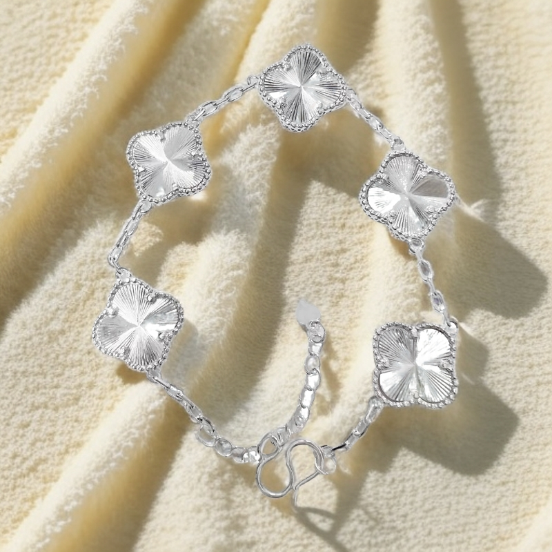 足银手链 轻奢时尚双面百搭银色手链