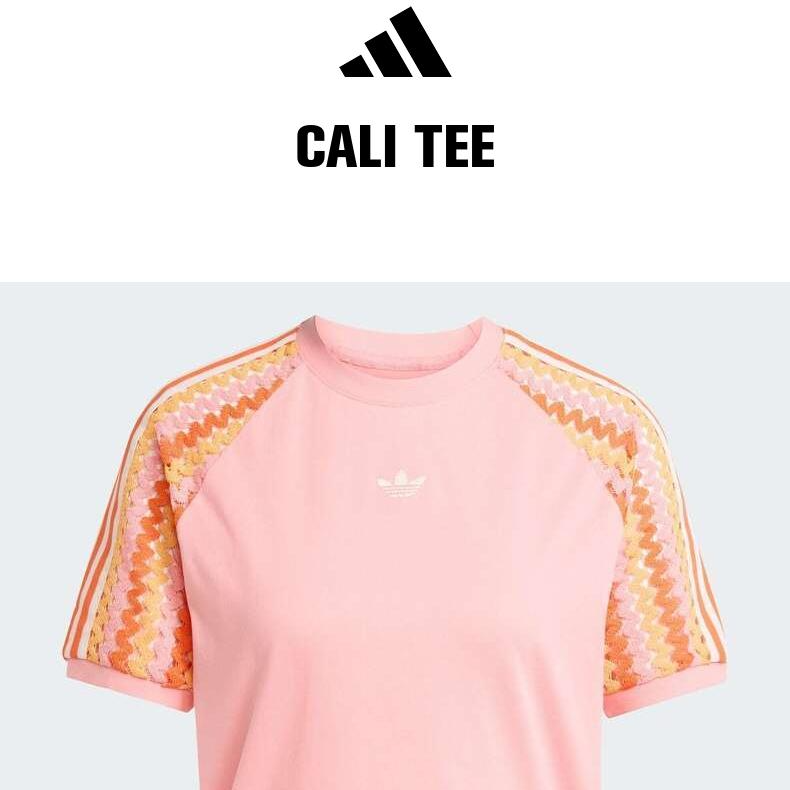 【滔搏联动】Adidas阿迪达斯女子CALI TEE针织无领短T恤KC0769