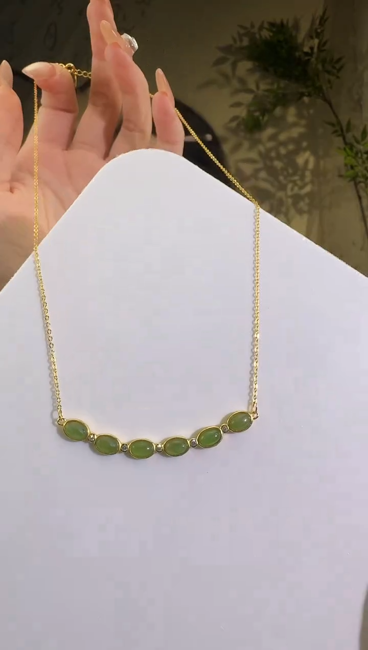 【闪购商品】和田玉颈饰银S925镶嵌项链