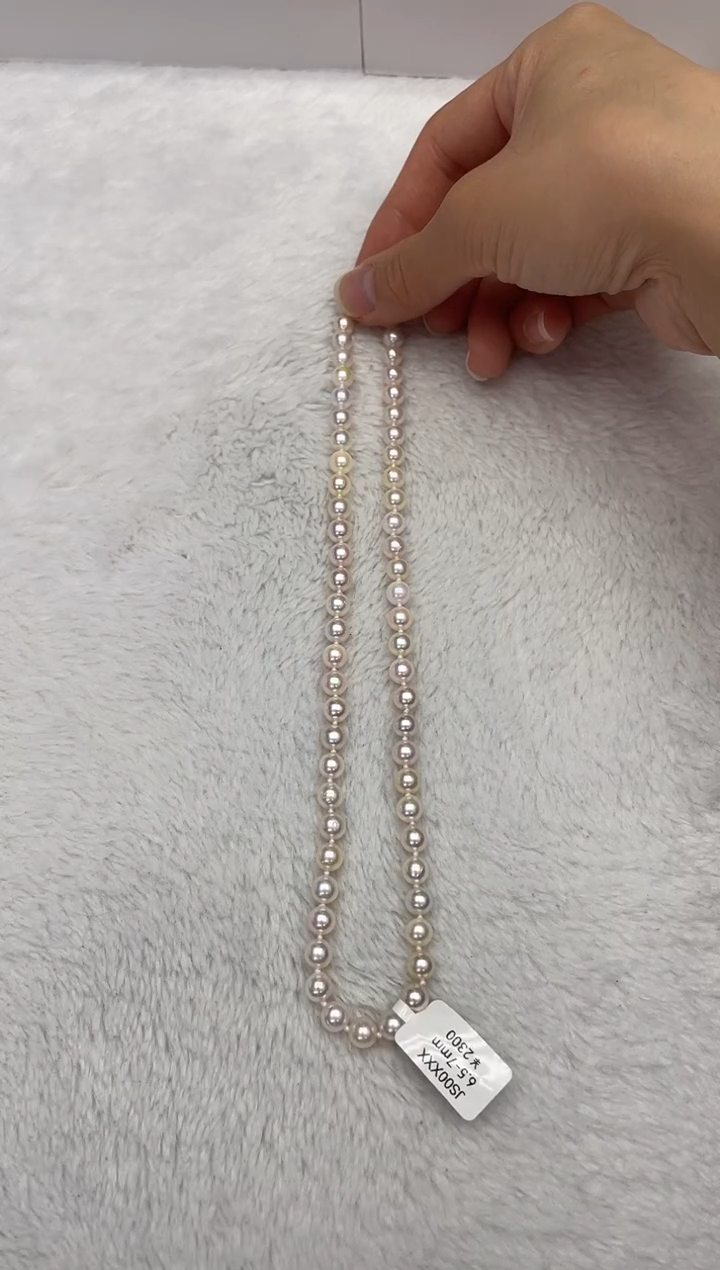 【闪购商品】海水珍珠颈饰银S925镶嵌AK糖果6.5-7mm（多样性发一）