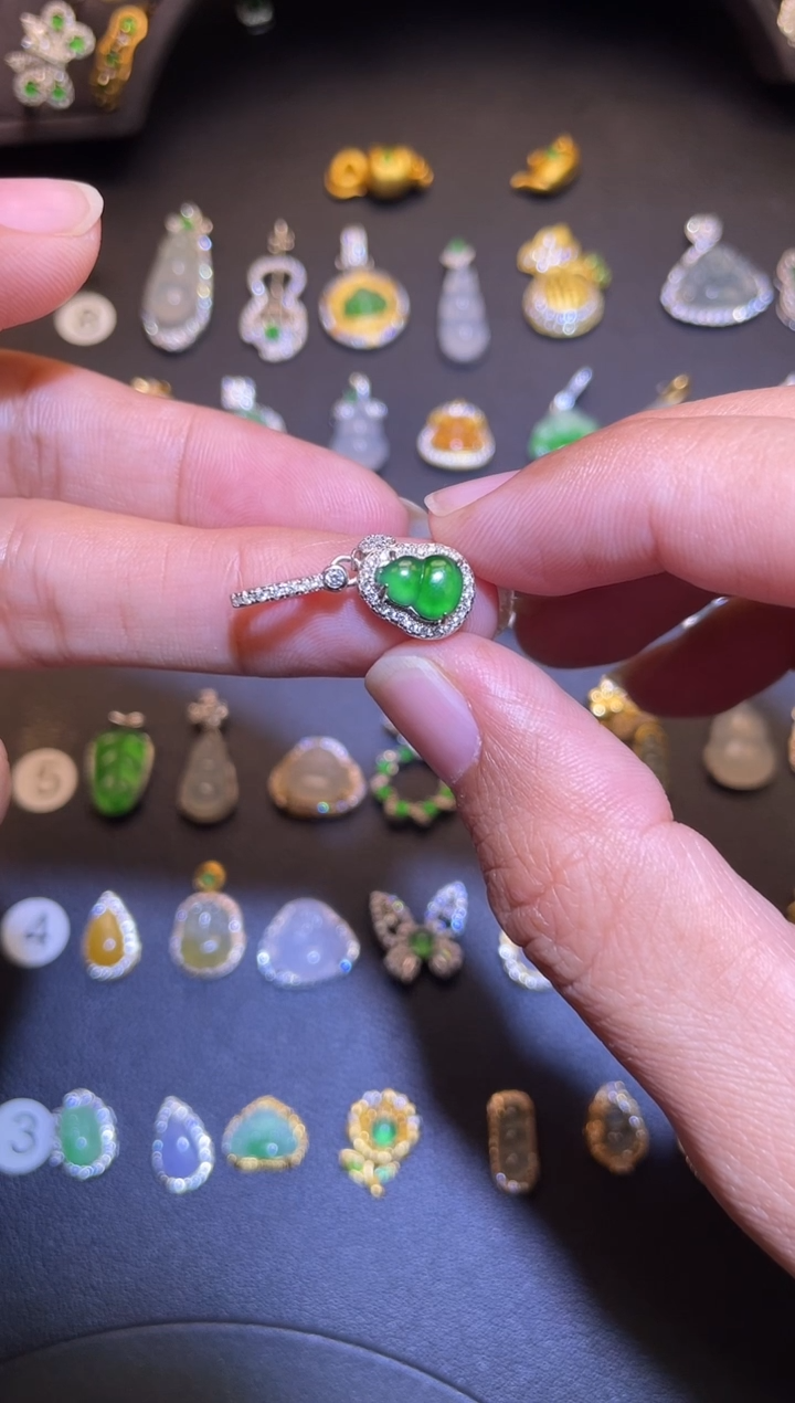 吊坠(不含链)银S925镶嵌翡翠1