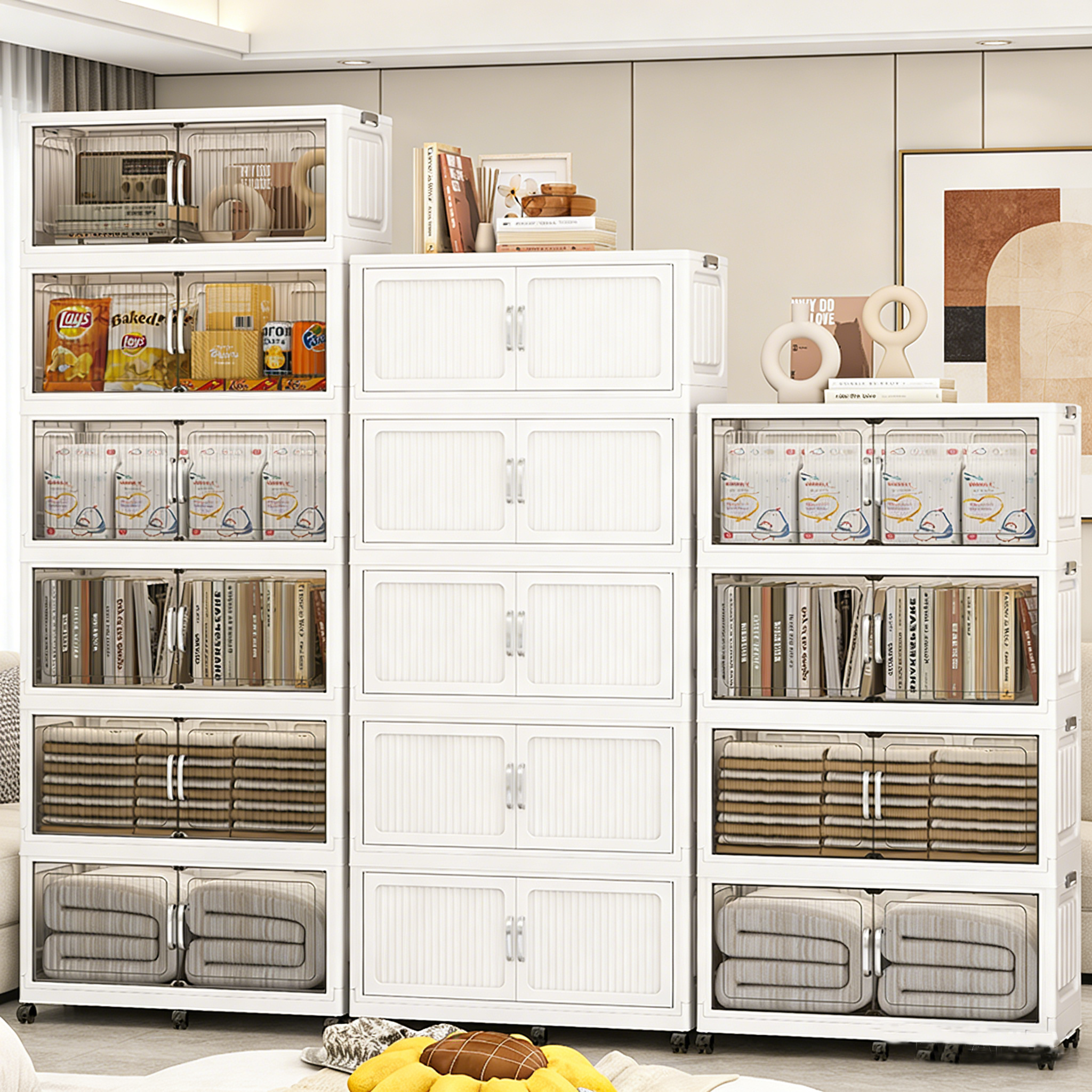 折叠收纳箱客厅收纳柜玩具大容量收纳整理箱80面宽宝宝衣柜