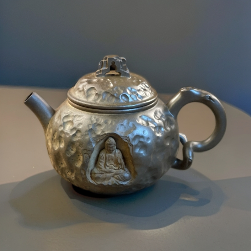 佛缘 容量100cc 内推球孔坭兴陶柴烧壶日式手工泡茶器功夫茶具