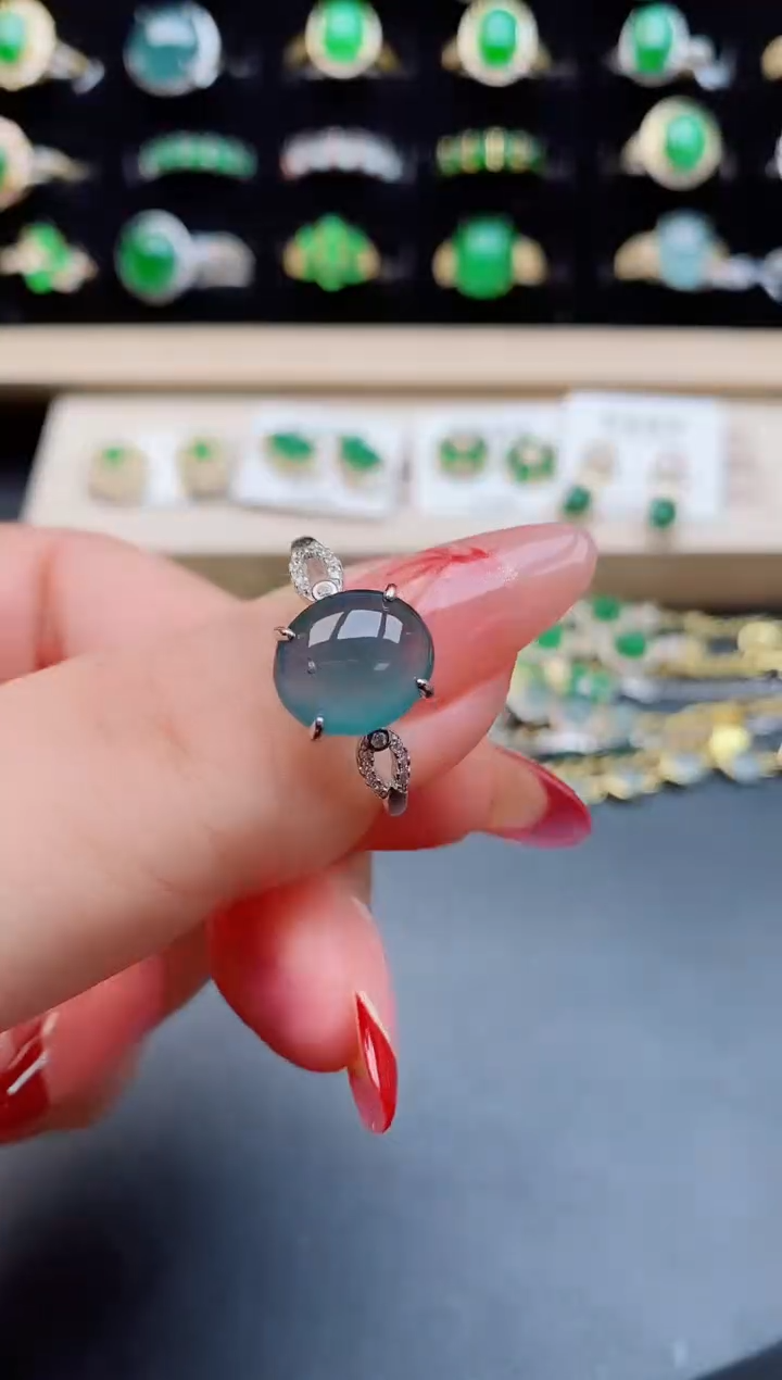 【闪购商品】翡翠戒指银S925镶嵌508501