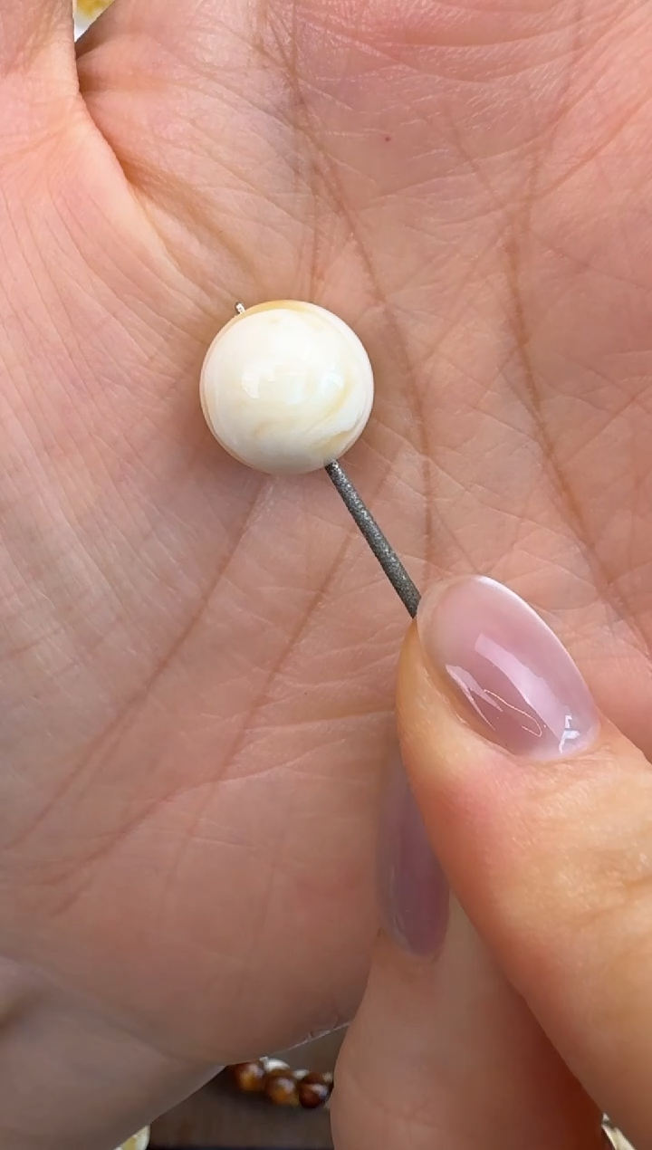 未镶嵌蜜蜡裸石单珠 12mm