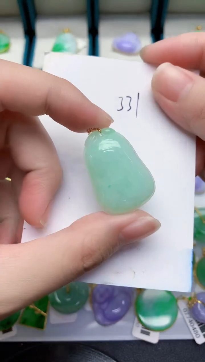 【闪购商品】翡翠颈饰18K金镶嵌0000000000