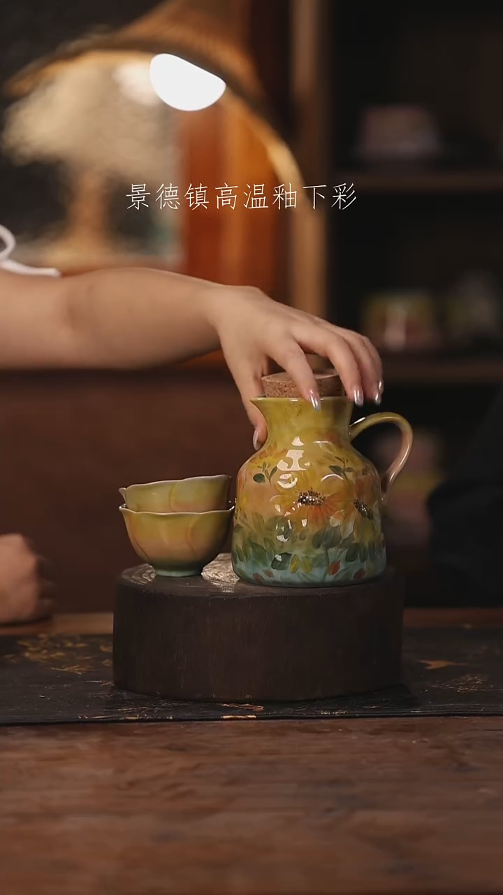 陶瓷景德镇高温釉下手绘陶瓷226