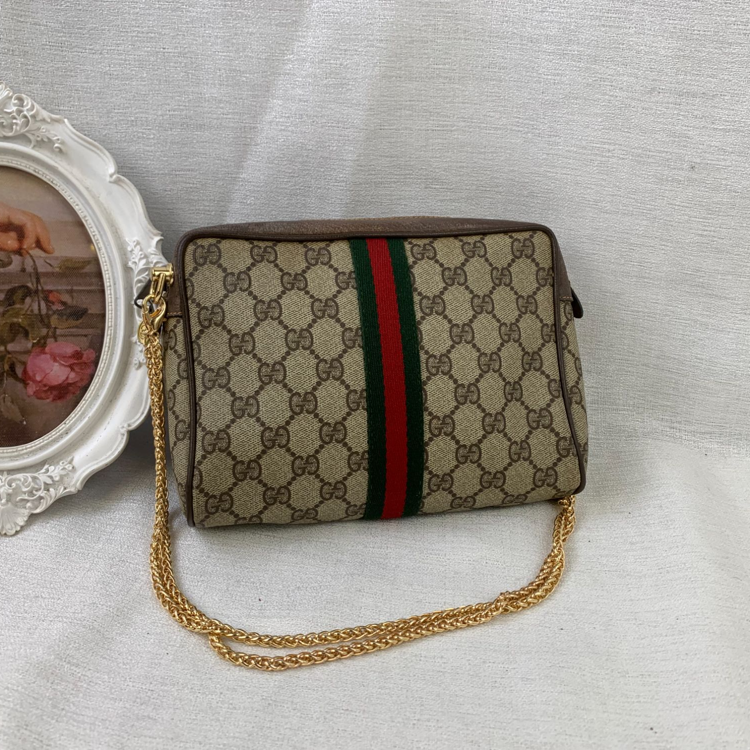 95新 GUCCI/古驰 老花相机包/EE11622247/2247