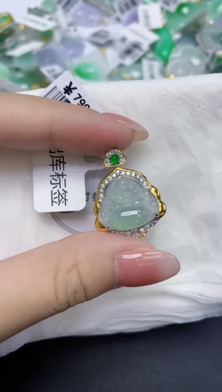 颈饰未镶嵌翡翠天然缅甸翡翠A货多样性发一件