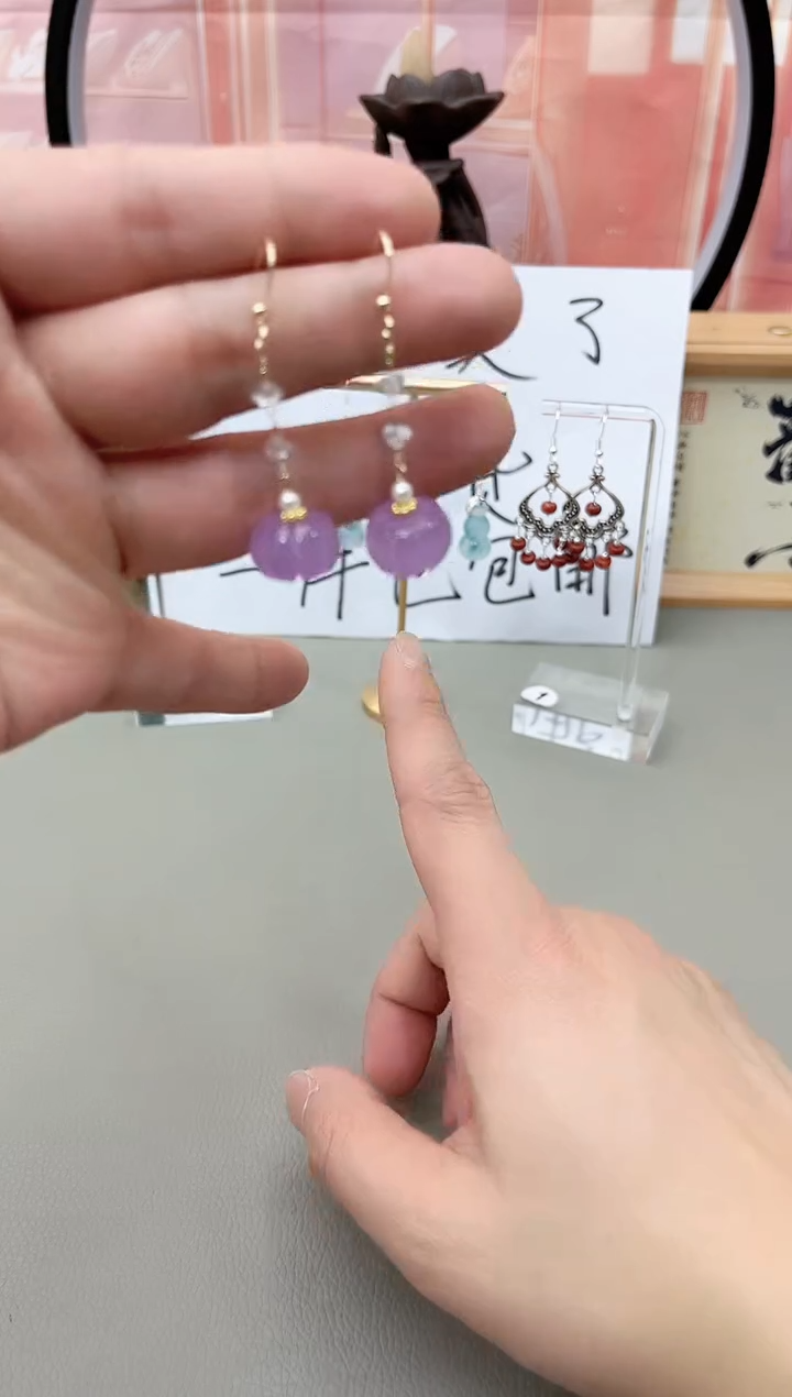 银S925镶嵌耳坠玛瑙/玉髓h655